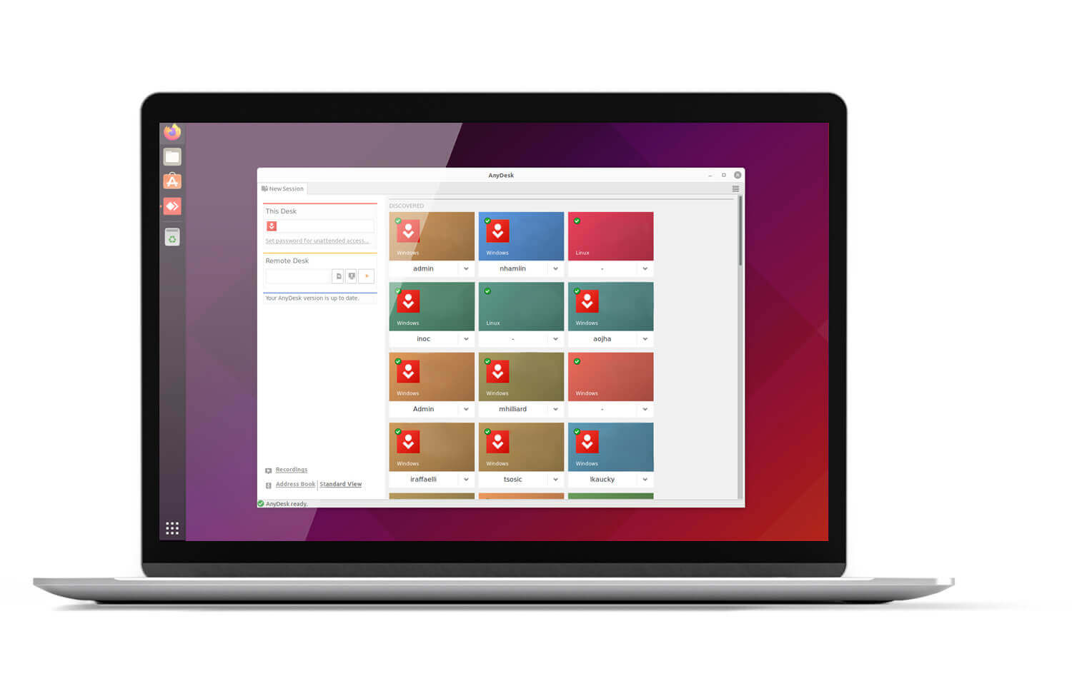 Linux-Gerät mit AnyDesk